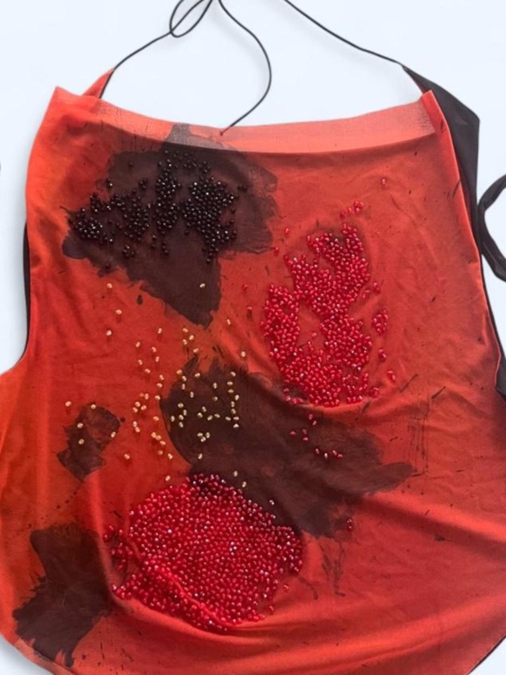 Insane Y2K Bebe Mesh Beaded Halter Top S